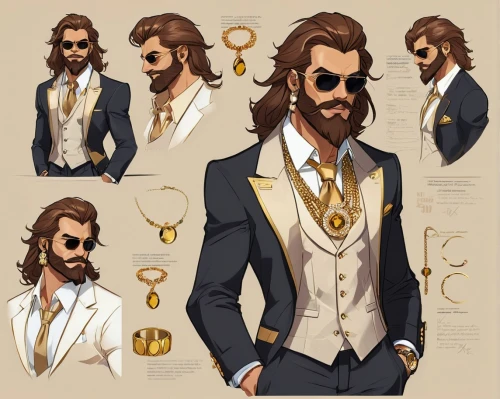 norrington,thorin,blackwall,suit of spades,gold jewelry,gentleman icons,bohannon,debonair,lapels,galleons,male character,doubloons,elessar,aripov,eckels,nautical clip art,gentlemanly,zoroaster,cravat,gold foil laurel,Unique,Design,Character Design