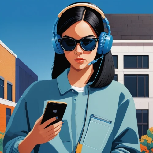 vector illustration,fashion vector,spotify icon,music on your smartphone,wireless headset,audio player,music player,audiobooks,woman holding a smartphone,listening to music,blogger icon,phone icon,game illustration,plantronics,vector art,camera illustration,handsfree,vector girl,gallerist,walkmans,Illustration,Vector,Vector 13