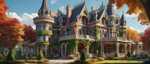 fairy tale castle,victorian house,fairytale castle,victorian,old victorian,witch's house,castle of the corvin,victoriana,brownstones,maplecroft,storybrooke,dreamhouse,briarcliff,ravenswood,castlelike,house in the forest,halloweentown,magic castle,gothic style,castelul peles,Conceptual Art,Sci-Fi,Sci-Fi 24