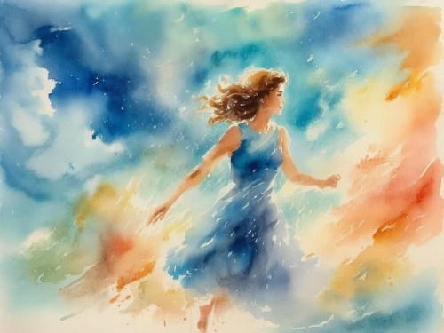 watercolor blue,watercolor background,watercolor painting,watercolor,aquarelle,watercolor paint strokes,little girl in wind,watercolour paint,blue painting,watercolour,watercolor sketch,watercolor women accessory,watercolors,watercolorist,water colors,watercolor frame,water color,watercolor paper,watercolor texture,watercolour frame,Illustration,Paper based,Paper Based 25