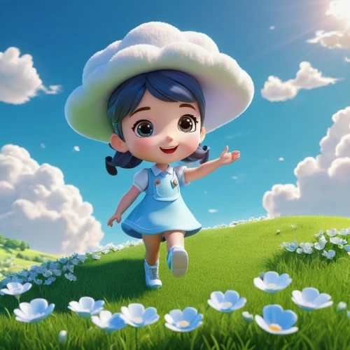 agnes,cute cartoon character,miette,flying girl,cute cartoon image,daisylike,little girl in wind,little girl running,cartoon flower,spring background,girl picking flowers,netease,rosa ' the fairy,little girl twirling,cielo,snow white,flower fairy,little girl fairy,cartoon flowers,dorthy,Unique,3D,3D Character