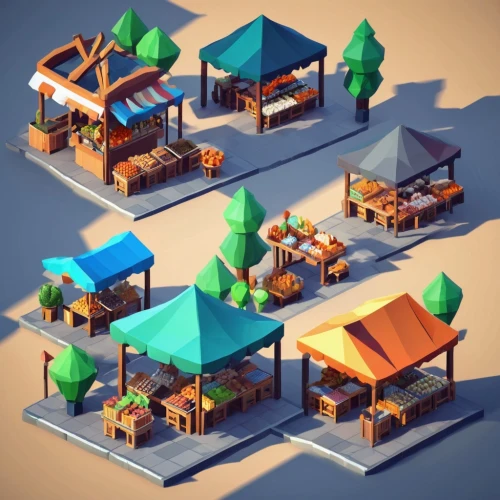 lowpoly,isometric,boardinghouses,low poly,township,bungalows,wooden houses,huts,marketplace,treehouses,voxels,seaside resort,3d render,voxel,bunkhouses,collected game assets,wooden mockup,tavern,escher village,low poly coffee