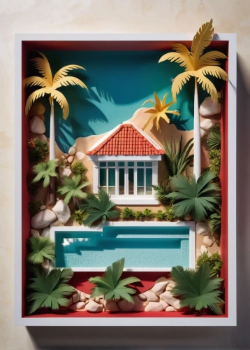 tropical house,tropico,palmilla,botanical square frame,holiday villa,tropical island,retro frame,tropicale,art deco frame,bahamonde,botanical frame,cuba background,mansions,pool house,palm branches,frame border illustration,cabana,bungalows,resort,luxury property,Unique,Paper Cuts,Paper Cuts 10