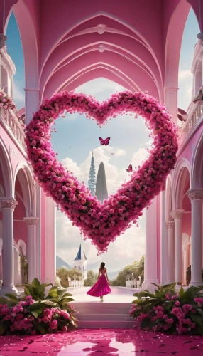 pink city,valentines day background,heart pink,lachapelle,valentierra,hearts color pink,heart background,valentine background,romantic rose,romantique,aerith,romantica,fantasy picture,3d fantasy,disney rose,the luv path,romanced,pink petals,way of the roses,rose petals,Photography,General,Realistic