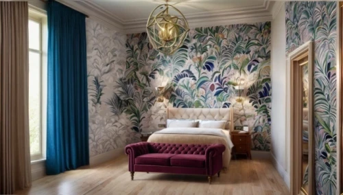 gournay,fromental,chambre,casa fuster hotel,wallcovering,ornate room,wallcoverings,victorian room,danish room,showhouse,great room,wallpapering,bedchamber,enfilade,toile,aubusson,claridge,interior decoration,meurice,jugendstil