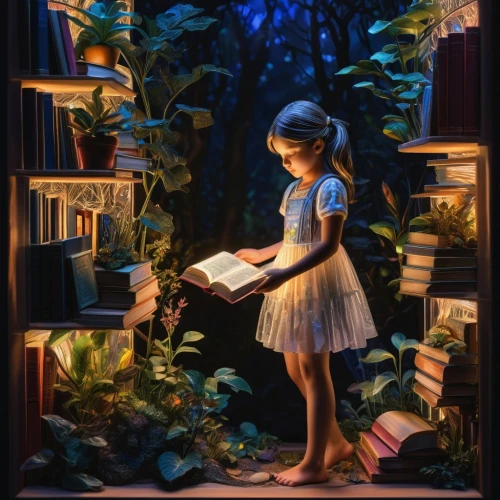 little girl reading,girl studying,bibliophile,bookworm,storybook,lectura,mystical portrait of a girl,book wallpaper,llibre,bookish,storybooks,fantasy picture,girl with tree,little girl fairy,miniaturist,read a book,reading,readers,bookworms,children studying,Photography,Artistic Photography,Artistic Photography 02