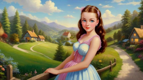 children's background,fairy tale character,landscape background,girl in a long dress,dorthy,fantasy picture,world digital painting,storybook character,anarkali,art painting,girl in a long,girl in the garden,shepherdess,housemaid,fantasy art,photo painting,cartoon video game background,springtime background,kisling,princess anna