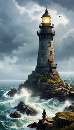 electric lighthouse,lighthouse,light house,lighthouses,phare,petit minou lighthouse,lightkeeper,northeaster,light station,ouessant,lightkeepers,siggeir,world digital painting,red lighthouse,photoshop manipulation,photo manipulation,storfer,lightermen,bretagne,point lighthouse torch,Conceptual Art,Oil color,Oil Color 08