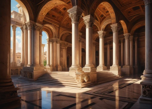 marble palace,columns,pillars,louvre,theed,celsus library,borromini,louvre museum,archly,3d render,3d rendering,noto,sapienza,chhatris,sulpice,enfilade,neoclassical,cloister,umayyad palace,valletta,Illustration,American Style,American Style 06