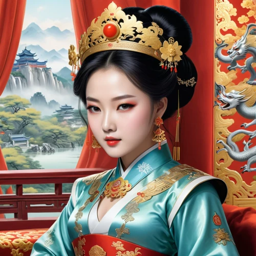 oriental princess,jingqian,daiyu,oriental painting,qianfei,jinling,rongfeng,zhiqing,zhiyuan,yunxia,mingqing,sanxia,concubine,xiaojin,xiuqing,xiaofei,goryeo,diaochan,jianfei,kisaeng,Unique,Design,Sticker
