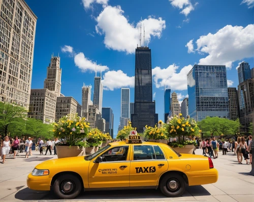 new york taxi,taxi cab,yellow taxi,taxicabs,chicagoan,taxicab,chicago,chicago skyline,taxis,streeterville,bizinsider,new york,cabs,chicagoland,big apple,cabbie,newyork,central park,dearborn,yellow car,Illustration,Retro,Retro 06