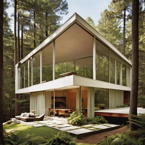 mid century house,forest house,mid century modern,house in the forest,cubic house,timber house,prefab,bohlin,modern house,modern architecture,frame house,cantilevered,cantilevers,midcentury,dunes house,neutra,cube house,summer house,mid century,electrohome,Illustration,Realistic Fantasy,Realistic Fantasy 09