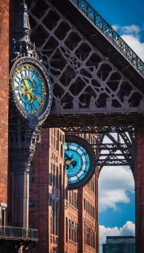 castlefield,clock face,mancunian,speicherstadt,quayside,clocks,newcastle upon tyne,manchester,clock,tower clock,glasgow,clockworks,time pointing,old clock,tyne,deansgate,stone arch,clock hands,roebling,hanging clock,Conceptual Art,Sci-Fi,Sci-Fi 10