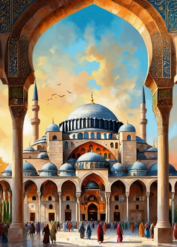 mosques,sultan ahmed mosque,blue mosque,grand mosque,muezzin,big mosque,karakas,sultan ahmet mosque,city mosque,islamic architectural,alabaster mosque,hagia sophia mosque,muezzins,medinah,arabic background,mamluk,hagia sofia,morrocan,soltaniyeh,grand bazaar,Illustration,Paper based,Paper Based 24