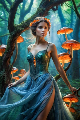 fantasy picture,faerie,faery,fantasy art,fairie,fairy queen,fantasy portrait,dryad,fae,fairy forest,enchanted forest,rosa 'the fairy,dryads,fairy tale character,ballerina in the woods,persephone,fantasy woman,seelie,faires,fairy peacock,Illustration,Realistic Fantasy,Realistic Fantasy 02