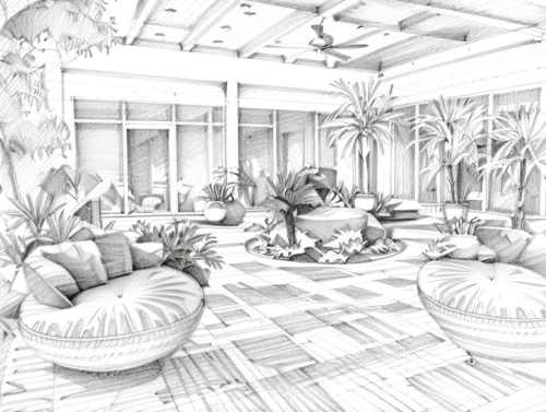 sunroom,sketchup,conservatory,penciling,cochere,houseplants,breakfast room,teahouse,mono-line line art,underdrawing,living room,tropical house,livingroom,indoor,house plants,hotel lobby,holiday complex,garden design sydney,pencilling,houseplant,Design Sketch,Design Sketch,Pencil Line Art