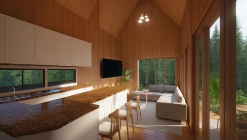 timber house,forest house,interior modern design,cubic house,modern living room,inverted cottage,bohlin,cabin,3d rendering,house in the forest,daylighting,wood window,prefab,wooden windows,render,the cabin in the mountains,dunes house,modern room,paneling,small cabin