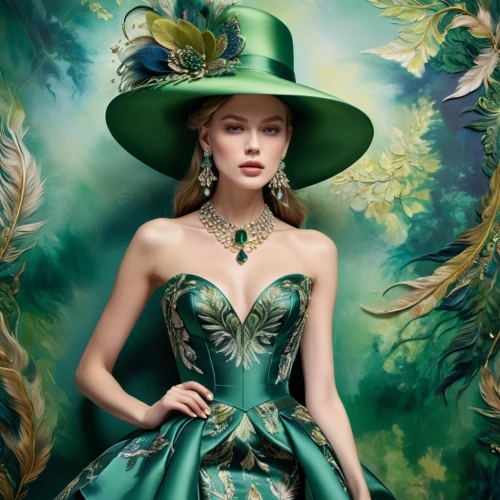 fairy queen,the enchantress,celtic woman,fantasy picture,enchantress,fairy tale character,emerald,fantasy art,faerie,enchanting,faery,celtic queen,fairest,fantasy portrait,margaery,miss circassian,the hat of the woman,bewitch,dorthy,fairy peacock,Photography,Fashion Photography,Fashion Photography 05