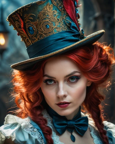 victorian lady,hatter,steampunk,victoriana,the carnival of venice,triss,redhead doll,fairy tale character,victorian style,alice in wonderland,magicienne,storybook character,satine,rasputina,ringmaster,the hat of the woman,victorianism,quirine,edwardian,fairest,Photography,General,Fantasy