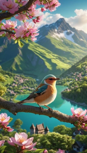 spring background,springtime background,blue birds and blossom,flower and bird illustration,spring bird,nature background,beautiful bird,bird bird kingdom,japanese sakura background,bird kingdom,bluebird,nature bird,spring morning,nature wallpaper,bird painting,sakura background,bird flower,landscape background,background view nature,yuhina,Photography,General,Realistic