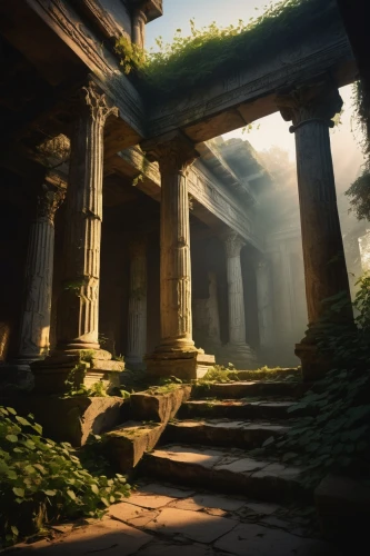 artemis temple,ancient city,ancient,greek temple,the ancient world,ancient house,ancients,ancient buildings,pillars,panagora,ancient ruins,ruins,colonnaded,metapontum,cryengine,delphi,roman temple,labyrinthian,theed,antiquities,Illustration,American Style,American Style 07