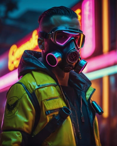 cyberpunk,neon,electro,mute,neon colors,synthetic,neon ghosts,respirator,pollution mask,neons,postapocalyptic,neon drinks,neon lights,neon light,chernovol,octane,pyrotechnical,vapor,neon coffee,radiation,Photography,General,Cinematic