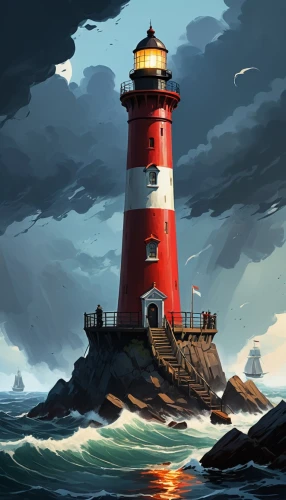 electric lighthouse,lighthouse,light house,lighthouses,red lighthouse,petit minou lighthouse,phare,lightkeeper,light station,maiden's tower,world digital painting,siggeir,point lighthouse torch,farol,lightkeepers,northeaster,ouessant,lambrook,guiding light,sea landscape,Conceptual Art,Oil color,Oil Color 08