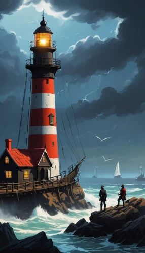 lighthouses,electric lighthouse,lighthouse,red lighthouse,light house,lightkeeper,petit minou lighthouse,light station,phare,lightkeepers,harborlights,lightships,cartoon video game background,world digital painting,nantucket,lightship,farol,david bates,seafaring,lamplight,Conceptual Art,Oil color,Oil Color 08