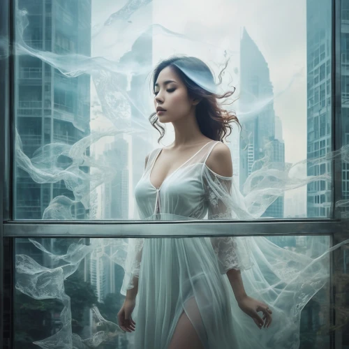 dreamfall,photo manipulation,the snow queen,white silk,shard of glass,sylphs,ice queen,sci fiction illustration,crystallize,ghost girl,photomanipulation,cryogenic,cryogenics,translucent,gothika,transparence,sleepwalker,white rose snow queen,fantasy picture,photoshop manipulation,Photography,Artistic Photography,Artistic Photography 07