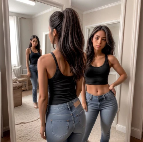 mirror,in the mirror,jeans,mirror reflection,doll looking in mirror,outside mirror,mirrors,gabi,waists,mirrored,anitta,chebli,reflects,mirroring,denims,mirror image,denim,malu,saldana,denim jeans