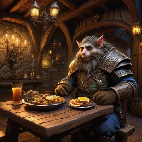dwarf cookin,brewmaster,dwarven,gnomes at table,brotodiningrat,innkeeper,gudmundur,dwarf sundheim,gudmundson,grimgor,yopaat,kolins,bardin,rathskeller,thrall,brewmasters,grubman,tavern,svarog,dwarves,Illustration,Realistic Fantasy,Realistic Fantasy 22