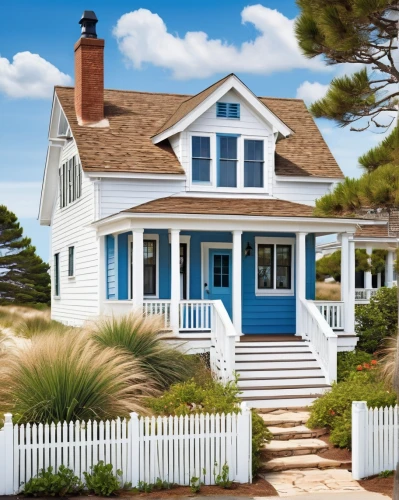 white picket fence,weatherboard,new england style house,nantucket,summer cottage,house insurance,dunes house,beach house,weatherboards,deckhouse,house painter,cape cod,weatherboarded,edgartown,house painting,weatherboarding,seaside country,dreamhouse,clapboards,miniature house,Illustration,American Style,American Style 10