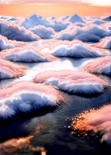 ice landscape,sea of clouds,sea foam,glistening clouds,paper clouds,swirl clouds,stratocumulus,mammatus clouds,mammatus,cloudscape,clouds,mammatus cloud,ice floes,icebergs,clouds - sky,white clouds,whirlpools,ripples,ice floe,water waves,Illustration,Abstract Fantasy,Abstract Fantasy 06
