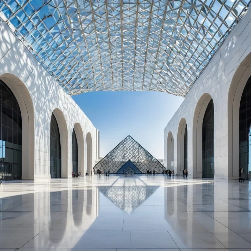 soumaya museum,esteqlal,etfe,hall of nations,louvre museum,louvre,difc,calatrava,champalimaud,glass roof,abu dhabi mosque,tempodrom,glass pyramid,king abdullah i mosque,structural glass,futuristic art museum,glass facade,glass facades,abu dhabi,dhabi,Photography,General,Realistic
