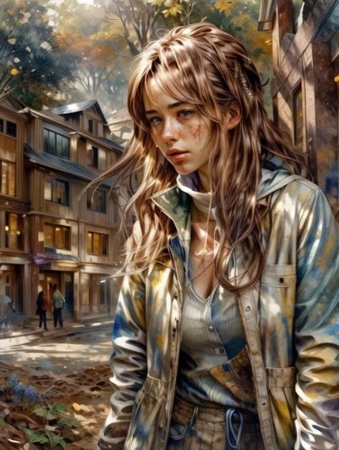 world digital painting,donsky,autumn background,photo painting,girl with tree,girl walking away,digital painting,struzan,behenna,young girl,in the autumn,mystical portrait of a girl,the autumn,oil painting,witchblade,art painting,girl in the garden,digital art,autumn,autumn day