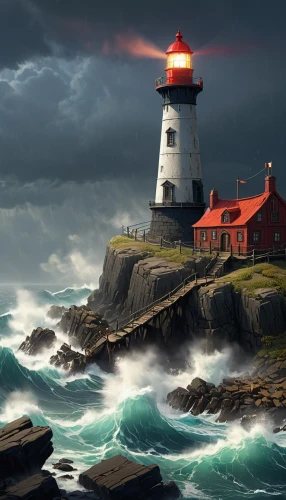 electric lighthouse,lighthouses,red lighthouse,lighthouse,light house,phare,petit minou lighthouse,light station,northeaster,lightkeeper,pemaquid,ouessant,siggeir,point lighthouse torch,lightkeepers,nubble,crisp point lighthouse,farol,norway coast,storfer,Art,Artistic Painting,Artistic Painting 48