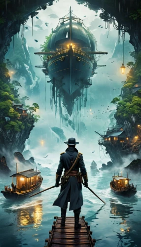 gangplank,yamatai,game illustration,fantasy picture,barbossa,the wanderer,mahakam,fantasy art,sot,jiangdong,guybrush,game art,pilgrim,kenway,dalixia,pirate,dishonored,novigrad,jiangzhou,ferryman,Photography,Artistic Photography,Artistic Photography 07