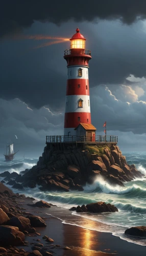 electric lighthouse,lighthouse,lighthouses,light house,petit minou lighthouse,phare,red lighthouse,lightkeeper,light station,maiden's tower,siggeir,point lighthouse torch,farol,world digital painting,ouessant,northeaster,lightkeepers,crisp point lighthouse,rubjerg knude lighthouse,pieters,Art,Artistic Painting,Artistic Painting 48