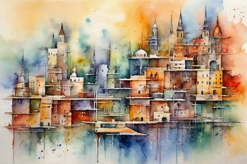 watercolor paris,watercolor,watercolor painting,watercolor background,watercolour,watercolours,city scape,cityscapes,colorful city,watercolorist,watercolors,watercolour paint,abstract watercolor,watercolor paris shops,watercolor paris balcony,watercolourist,city skyline,watercolor paint strokes,cityscape,spires,Illustration,Paper based,Paper Based 24
