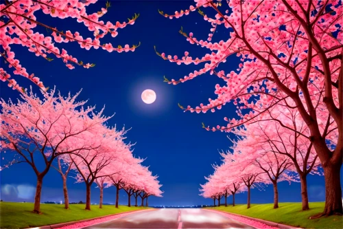 sakura trees,japanese sakura background,cherry blossom tree-lined avenue,cherry trees,sakura background,hanami,sakura tree,japanese cherry trees,the cherry blossoms,sakura blossom,cherry blossoms,takato cherry blossoms,sakura blossoms,cherry blossom,sakura cherry tree,cherry blossom tree,blooming trees,magnolia trees,japanese cherry blossoms,sakura cherry blossoms,Illustration,Retro,Retro 08