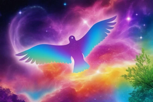 dove of peace,peace dove,urantia,divine healing energy,doves of peace,archangels,peacocke,holy spirit,angel wing,fairy galaxy,winged heart,transpersonal,soulforce,angel wings,unicorn background,pegasi,colorful background,libre,eckankar,angelology,Illustration,Realistic Fantasy,Realistic Fantasy 20
