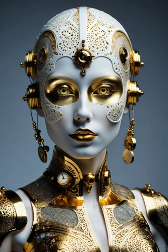 automaton,golden mask,amidala,gold mask,humanoid,fembot,biomechanical,automatons,cybernetic,cybergold,gold paint stroke,cybernetically,automatica,goldtron,transhuman,mechanoid,estess,steampunk,inanna,eset,Photography,General,Realistic