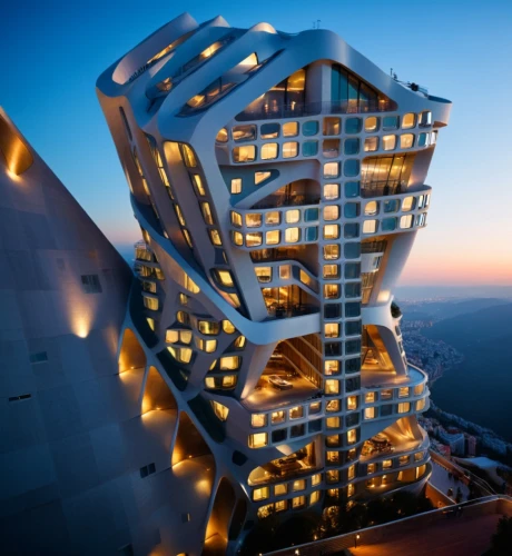 morphosis,cubic house,sky apartment,futuristic architecture,bjarke,building honeycomb,gehry,hotel w barcelona,residential tower,hotel barcelona city and coast,kimmelman,escala,elbphilharmonie,renaissance tower,modern architecture,honeycomb structure,glass building,skyscapers,penthouses,cube stilt houses,Photography,General,Cinematic