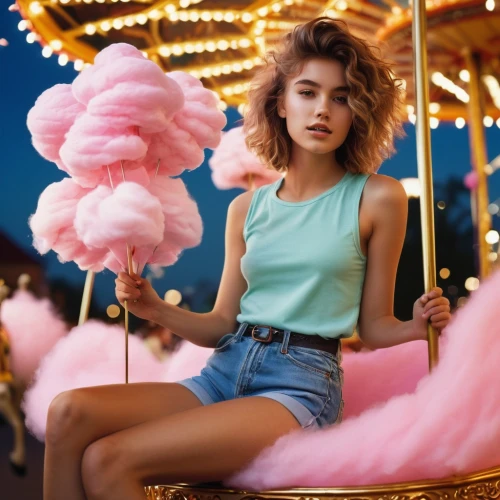 cotton candy,bubblegum,neon candies,carousel,pink balloons,candy island girl,bubble gum,fairground,mademoiselle,pink beauty,sugar candy,funfair,retro girl,carnie,girl in t-shirt,pink ice cream,vintage angel,funfairs,pastel colors,eighties,Photography,Documentary Photography,Documentary Photography 15