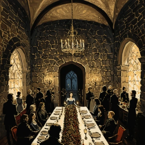 eucharist,christ feast,long table,holy supper,communion,banquets,dining room,mitzner,holy communion,exclusive banquet,church painting,place setting,dining,yahrzeit,the ceremony,nargothrond,christmas menu,mitzvah,first advent,ehrenfest,Illustration,Black and White,Black and White 02