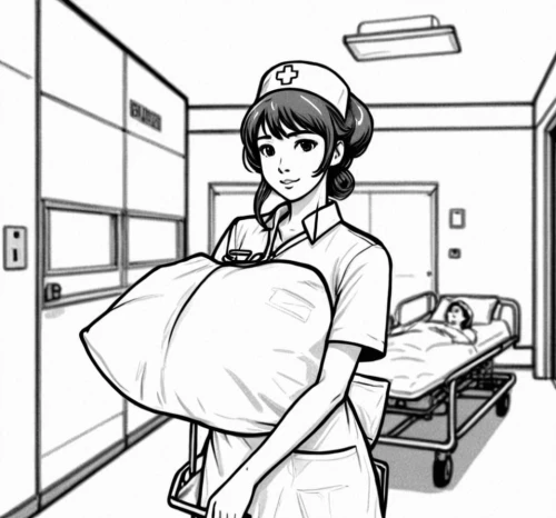 nurse,nursing,male nurse,hospital staff,delivery service,female nurse,midwife,cleaning woman,obstetrician,nurses,housemaid,housekeeper,hosp,housekeeping,obstetrics,room newborn,delivery,delivery note,housekeepers,lady medic,Design Sketch,Design Sketch,Black and white Comic