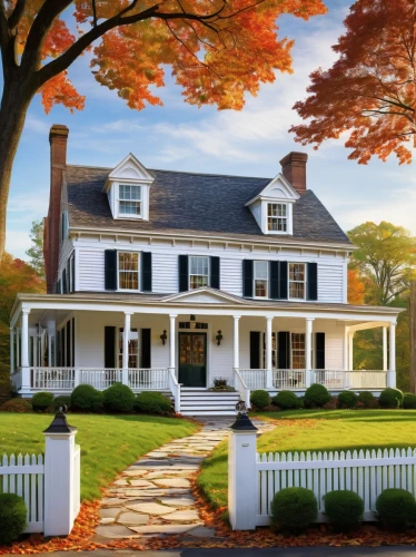 white picket fence,new england style house,houses clipart,country house,home landscape,country cottage,old colonial house,beautiful home,clapboards,house painter,fall landscape,hovnanian,house painting,victorian house,country estate,farmhouse,housedress,housepainter,house insurance,farm house,Art,Artistic Painting,Artistic Painting 38