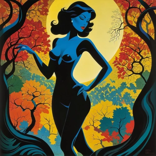 woman silhouette,mermaid silhouette,halloween poster,silhouette art,fujiko,silhouette dancer,halloween silhouettes,samhain,women silhouettes,dance silhouette,neon body painting,art deco woman,female silhouette,girl with tree,retro pin up girl,silhouette,pin-up girl,ballerina in the woods,persephone,the enchantress,Illustration,Vector,Vector 09