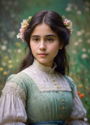 esmeralda,hanbok,girl in flowers,belle,beautiful girl with flowers,pevensie,principessa,alia,juliet,serafina,kirtle,girl in the garden,cosette,habanera,victorian lady,portrait of a girl,cecilia,young girl,demelza,rosaline,Art,Artistic Painting,Artistic Painting 04