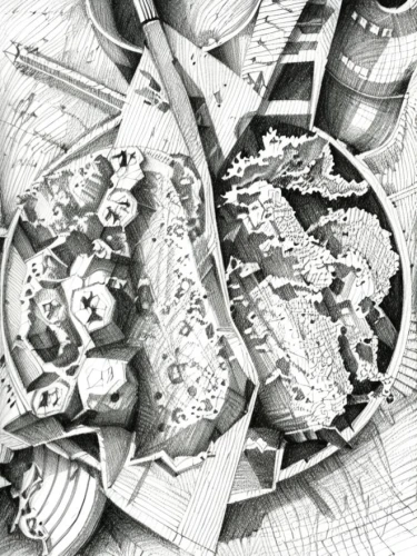 mandelbulb,piranesi,meshing,enmeshing,karchner,diatoms,crab pot,zoids,cutaway,grillwork,nanorobots,food line art,gears,innards,pile of bones,serrations,crankcase,disassembles,vegetable basket,wireframe graphics,Design Sketch,Design Sketch,Pencil Line Art